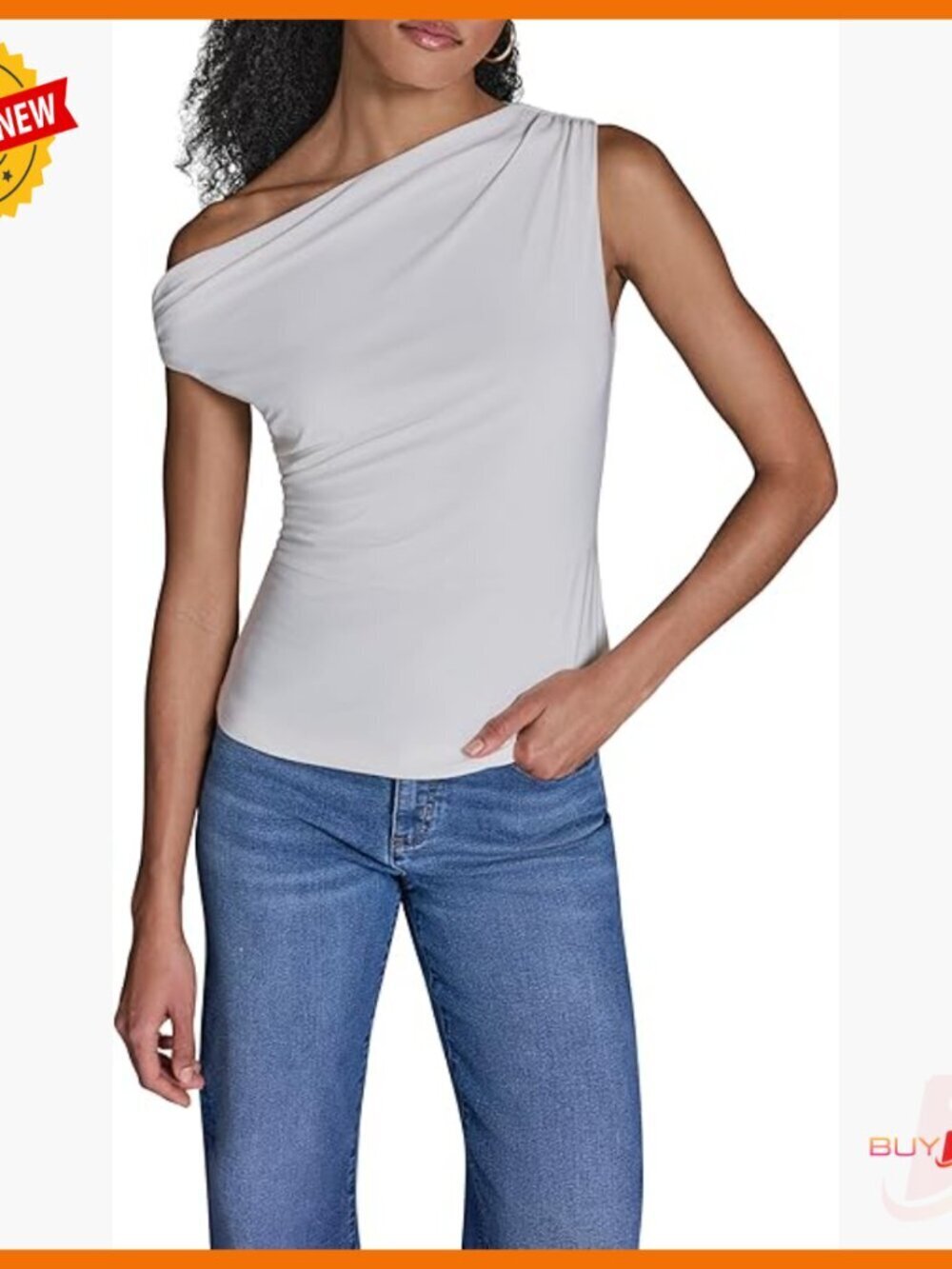 Fitted Knit Ruched Boatneck Sleeveless Top for Work or Night Out